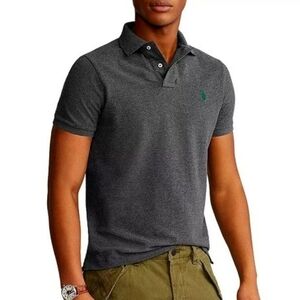 Ralph Lauren Gray Polo Shirt Classic Design, Size XL Tall